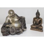Two seated Budha figures