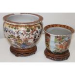 Two Chinese fish bowls/planters