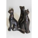 A nicely cast bronze cat figural group