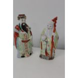 Two ceramic Chinese deity figures