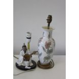 Two Oriental ceramic table lamps