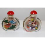 Two reverse painted Chinese snuff bottles