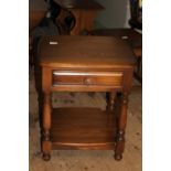 An Ercol side table with draw Collection Only. 48cm x 45cm