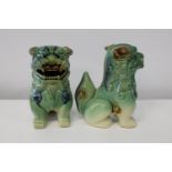 Two ceramic Chinese fou dog figures