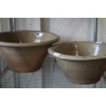 Two vintage enamelled dough/mixing bowls