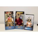 Three boxed Meerkat toys