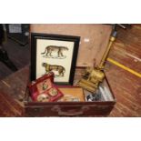 A vintage suitcase and it's contents of collectables