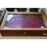 A glazed dealers table top display cabinet 60x39cm Collection Only