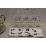 A selection of vintage Babycham glasses & headscarf