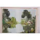 A framed George Deakins oil on board 45x33cm Collection Only