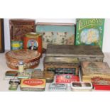 A good selection of vintage tins