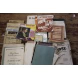 A large box full of vintage sheet music etc