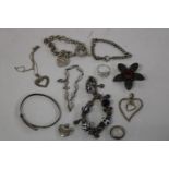 A collection of 925 silver jewellery & other