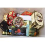A job lot of assorted vintage tins & other
