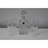 A Royal Albert decanter & four glasses