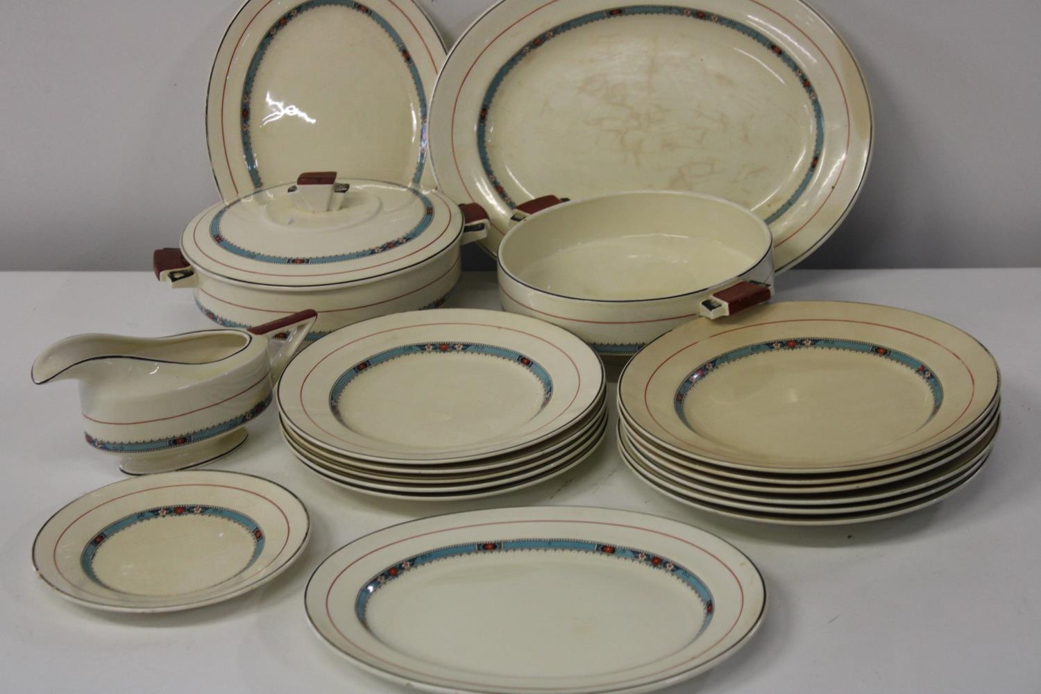 An Art Deco period part dinner service by Furnivals