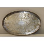 A quality Sheffield silver plated galleried tray