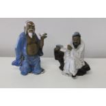 Two Chinese mud men figures