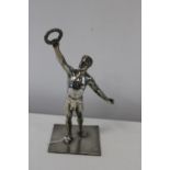 A quality silver plated Art Deco figure h23cm