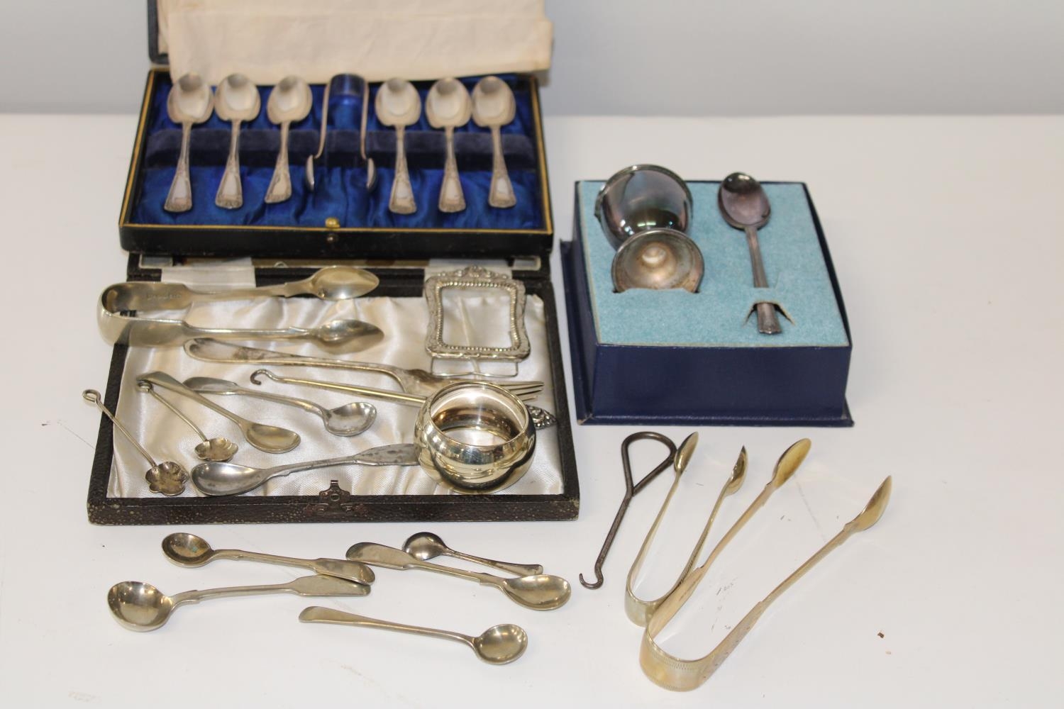 A selection of silver plated items