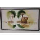 A large framed oil on canvas signed Knut Svenson 105x60cm Collection Only