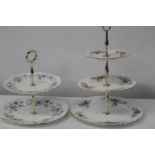 Two bone china cake stands