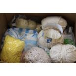 A box full of crafting yarn & other