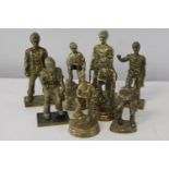 A selection on vintage brass colliery mining figures