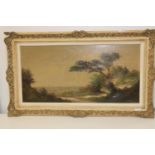 A framed oil on canvas landscape signed Jasper 97x57cm Collection Only