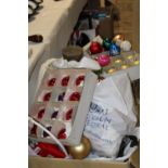 Two boxes of assorted Christmas decorations Collection Only
