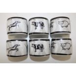 A set of six collectable John Hind ceramic napkin rings