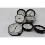 Seven assorted industrial gauges