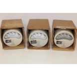 Three boxed vintage Lucy Oxford amp meters