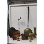 A good selection of vintage brass & copper ware Collection Only