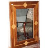 A large wooden framed & bevelled edged mirror 90x120cm Collection Only