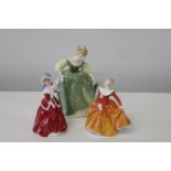 Three Royal Doulton minature Lady figures