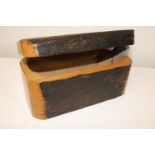 A rustic handmade wooden box