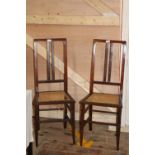 Two Edwardian cane seated chairs (As found) Collection Only