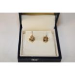 A pair of 9ct gold & diamond Royal Mint earrings
