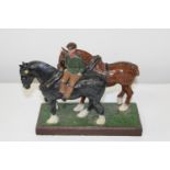 A vintage shire horse themed figurine 23x10cm