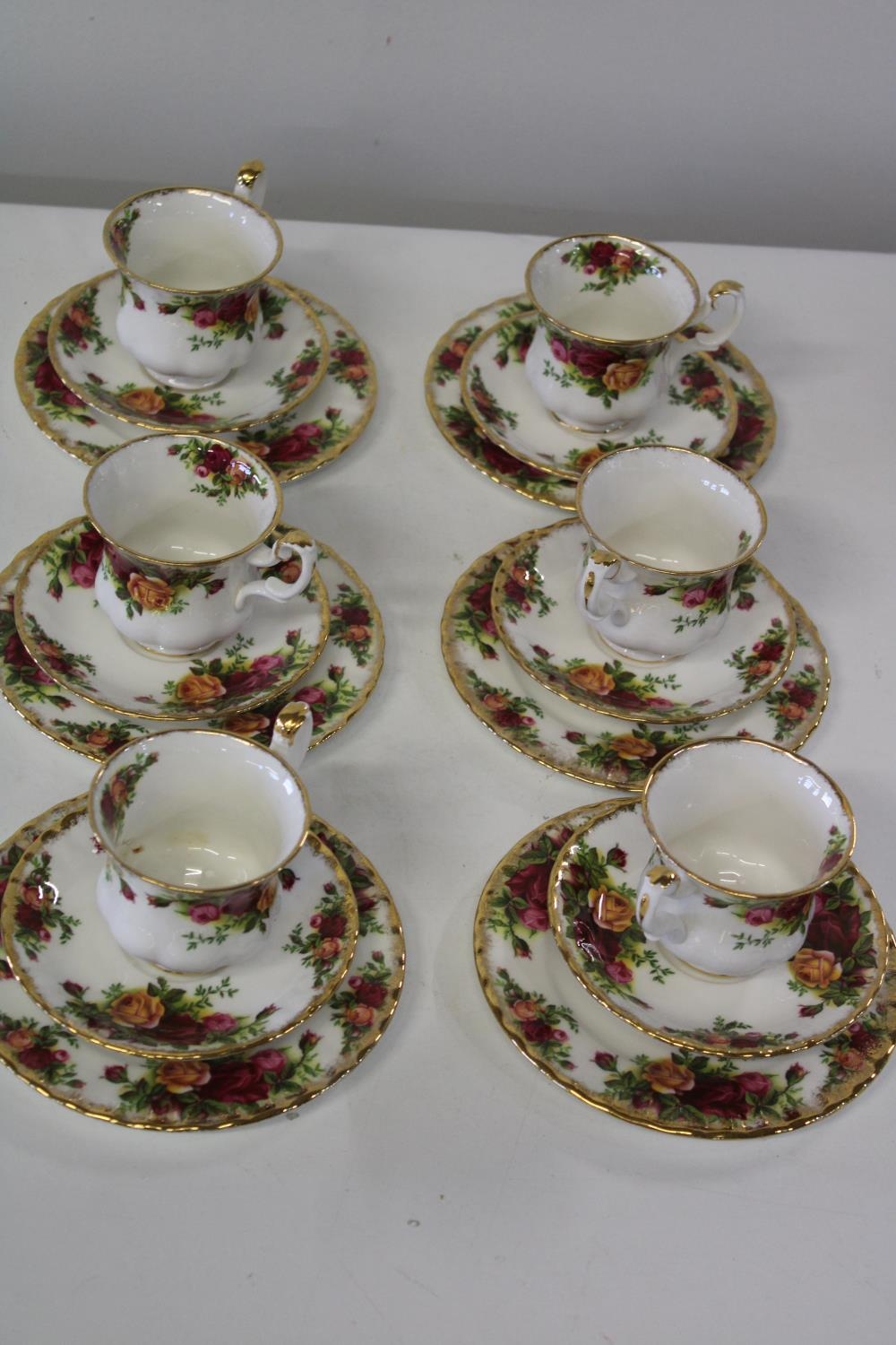 Six Royal Albert OCR tea cups, saucers & sandwich plates 18 pieces total