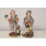 Two Leonardo clown figures Height 36cm (as found)