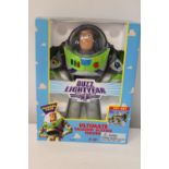 A boxed Buzz Lightyear talking figure