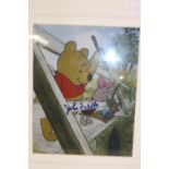 A framed print of Winnie The Pooh & Piglet signed by John Fiedler (The voice of Piglet with COA)