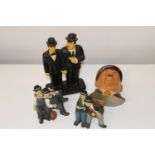 Four Laurel & Hardy figures