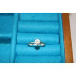 A 925 silver & CZ ring size S