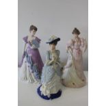 Three Wedgewood "spink series" porcelain figurines Height 21cm