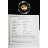 A 24ct 2021 gold Alderney proof coin 0.5 grams