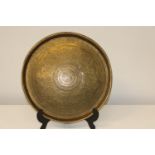 A large heavy brass charger d38cm
