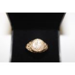 A 9ct gold Mexican coin ring size Q 1/2